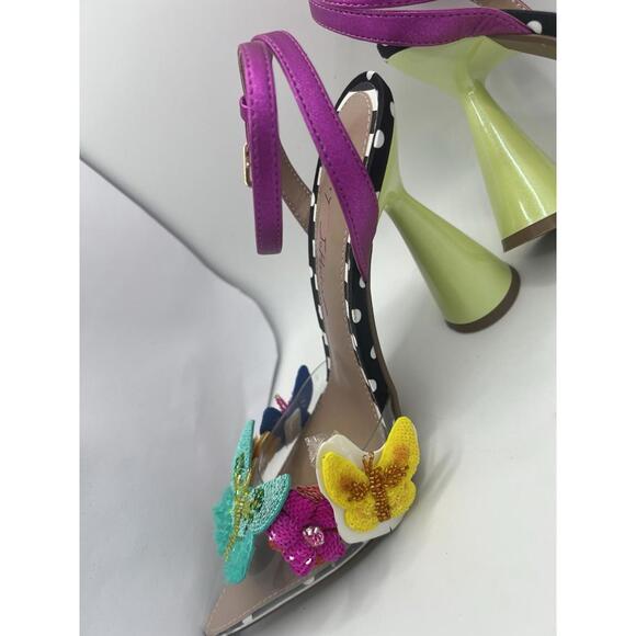 Betsy Johnson Women's Kamilla Butterfly Sequin Vinyl Pumps Size 7  Sassy 4" Heel - Picture 12 of 15